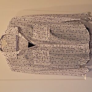 Cloth & Stone White And Navy Polka Dot Blouse With Navy Cami